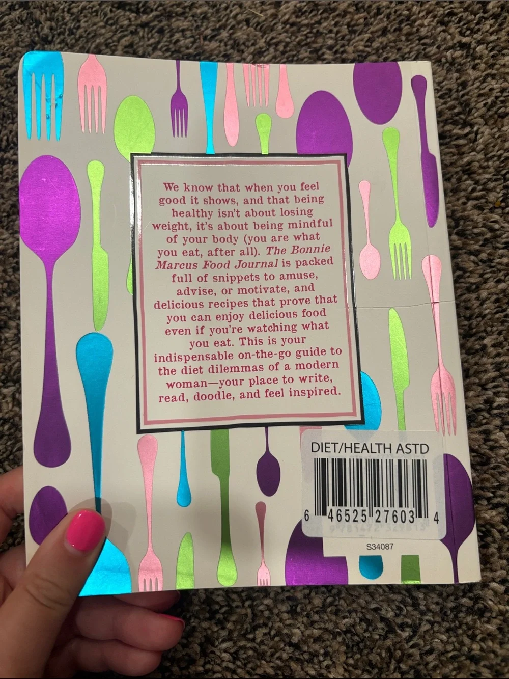 Bonnie Marcus collection Food Journal Notebook  - Multicolor Spoon & Fork Design